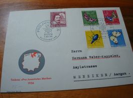 FDC Pro Juventute 1956, gelaufen