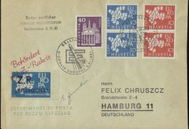 Schweiz 1961 – Postraketenflug Bellinzona – Hamburg