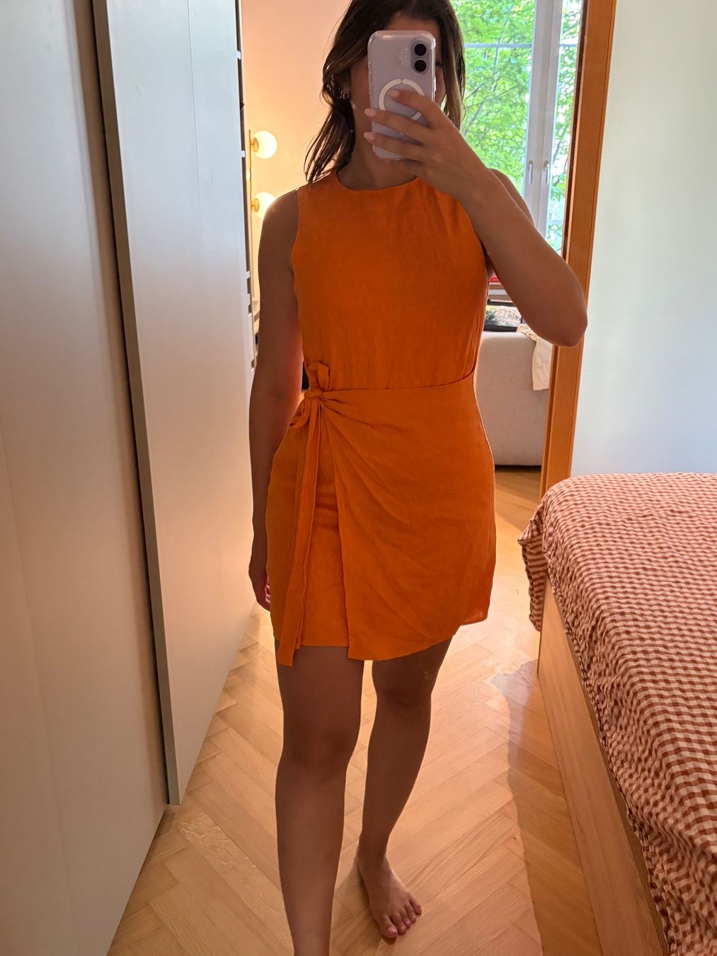 Mango Kleider: MANGO 100% linen orange dress size S – Neu (gemäss Beschreibung) aus Zürich von mon_ht6w 1