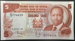 Kenya 5 Schillings 1981 - non circ./unz