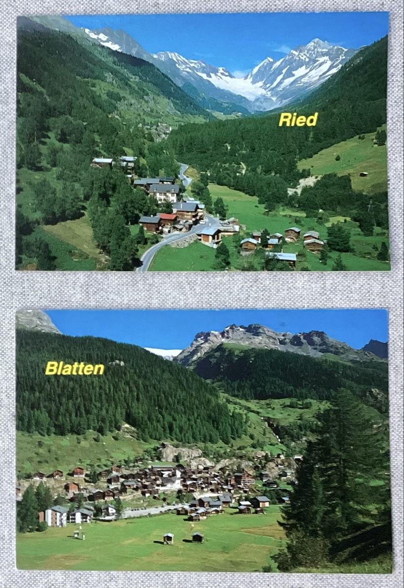 Cartoline postali:  Lötschental, Ried und Blatten  – Usato da Reinach BL venduto da Linda013