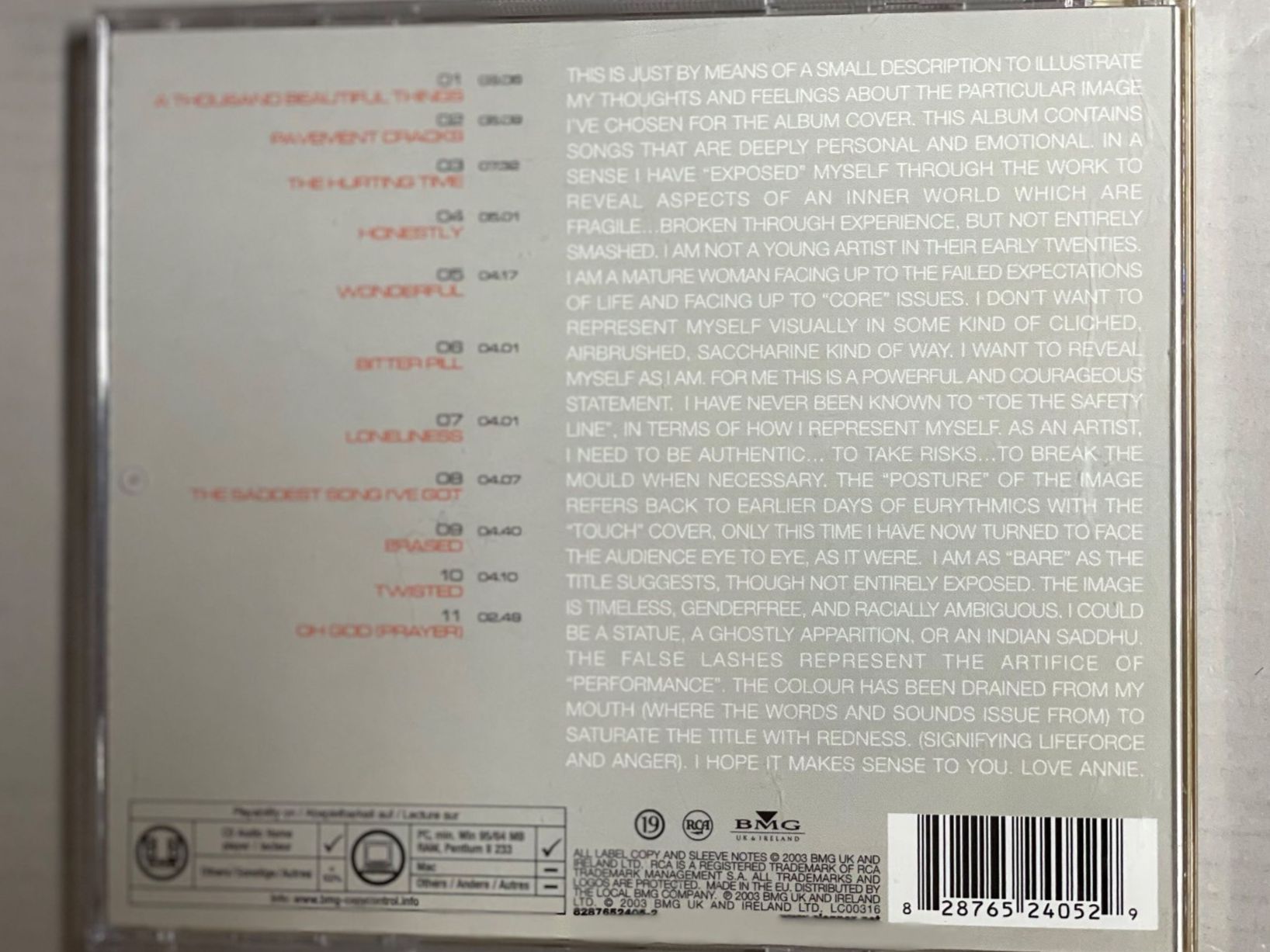 CD: Annie Lennox – Usato da Muri b. Bern venduto da AdidasCollector 1