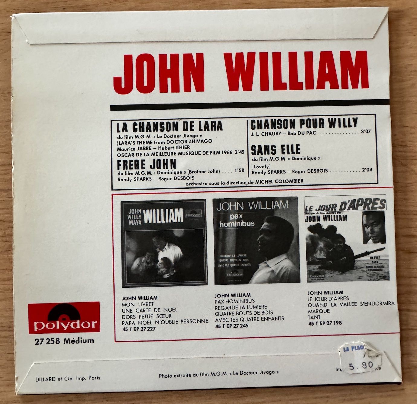 Dischi in vinile: La chanson de Lara, john William – Usato da Lausanne venduto da davzic 1