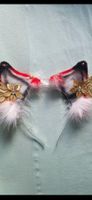 Haarreif mit Katzenohren und Blumen neu