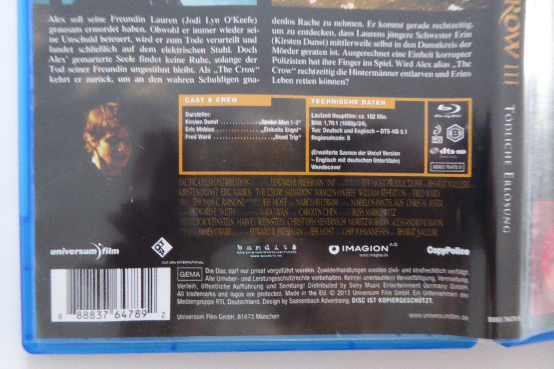 Tutti i DVDs: Bluray The Crow 3 Die Krähe III – Usato da Allschwil venduto da Summelsarium 2