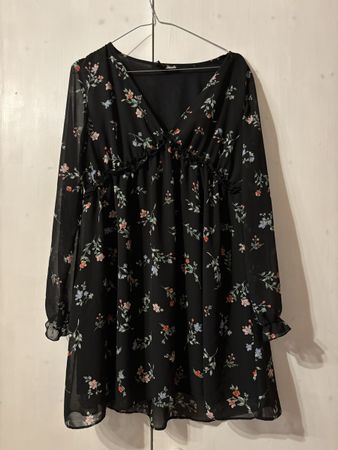 black flower dress