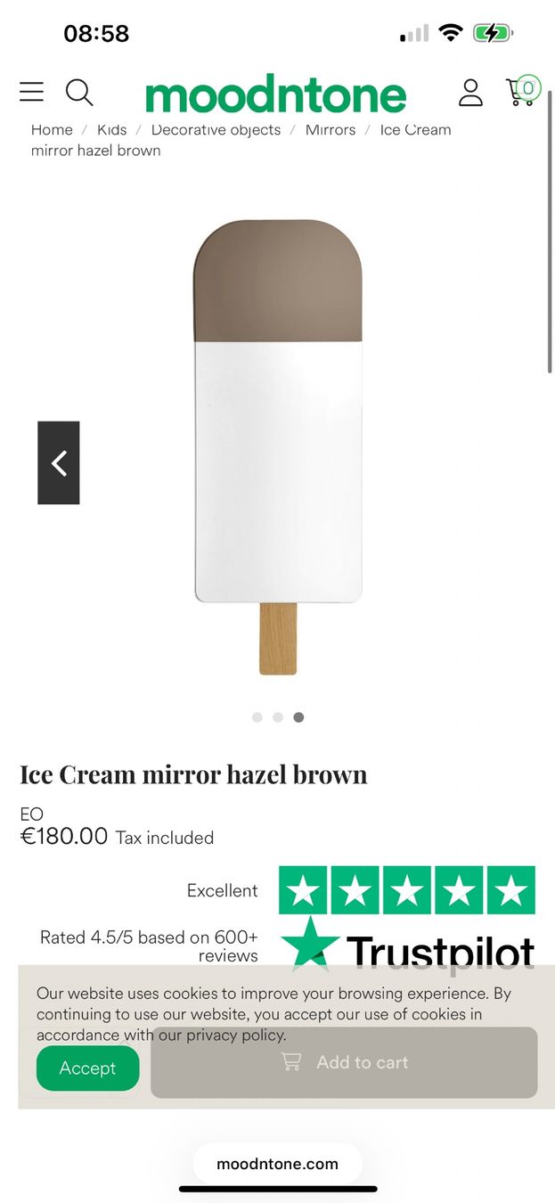 Specchi: EO Ice Cream Spiegel, Hazel Brown – Usato da Zürich venduto da lou_98nx 1