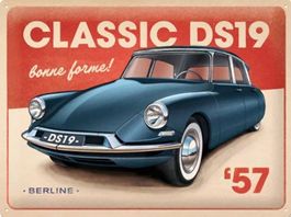 Citroen DS DS19 1957 Hängeschild Blechschild 30x40cm