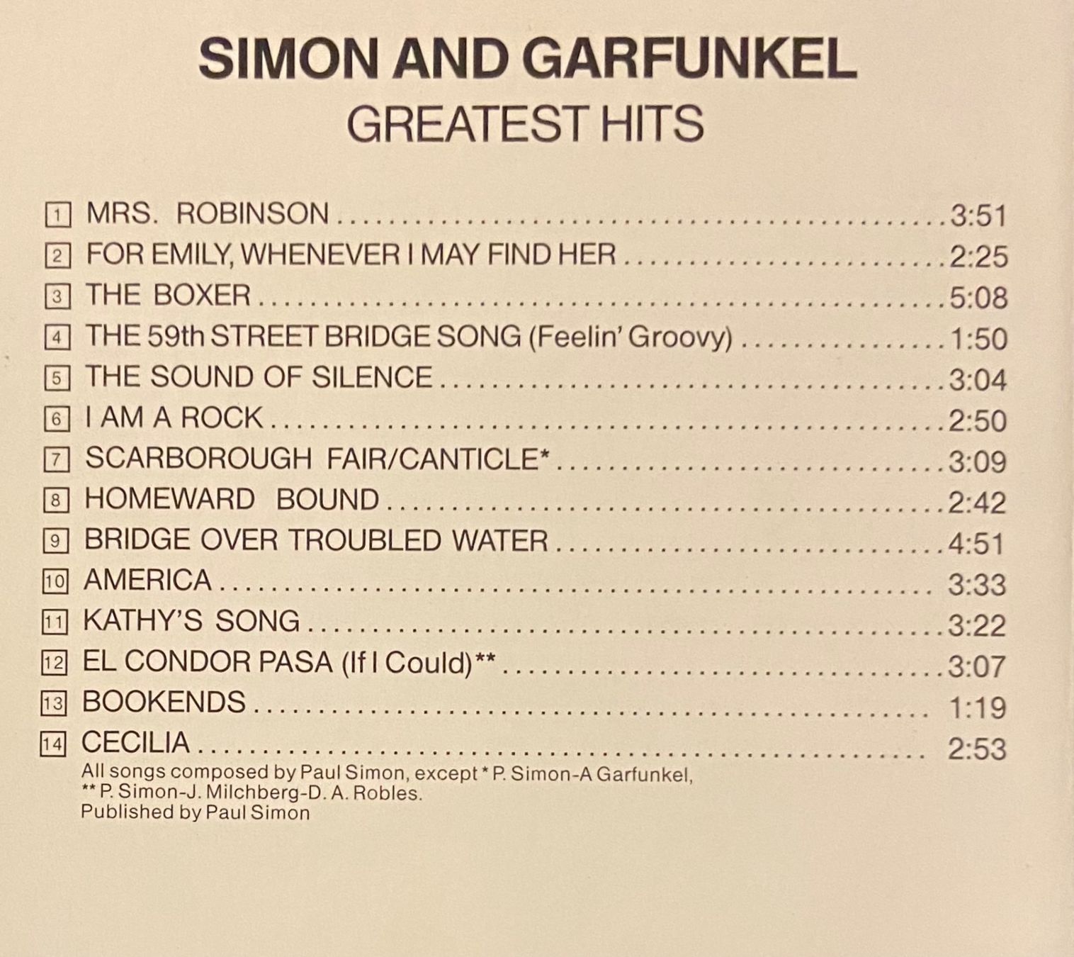 CDs: CD SIMON AND GARFUNKEL • GREATEST HITS – Gebraucht aus Luzern von Lycka 2