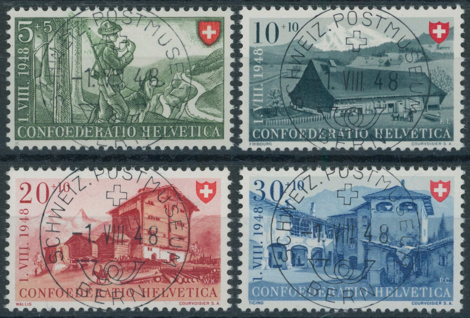 Tutti i francobolli: 1948 - Pro Patria - Voll Stempel - 1. August – Usato da Schindellegi venduto da leecollect