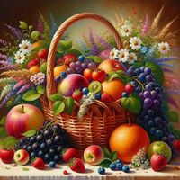Diamond Painting Korb mit Obst-17-50x50-1225