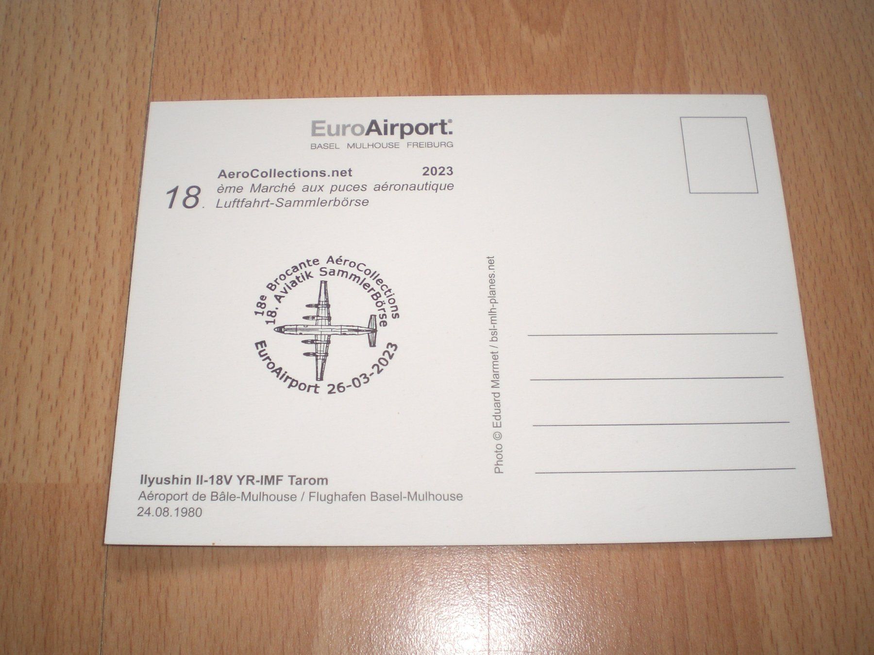 Cartoline postali: Ansichtskarte Ilyushin Il-18V YR-IMF Tarom – Usato da Grellingen venduto da Neuron67 1