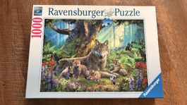 Ravensburger Puzzle "Wolfsfamilie", 1000 Teile, komplett