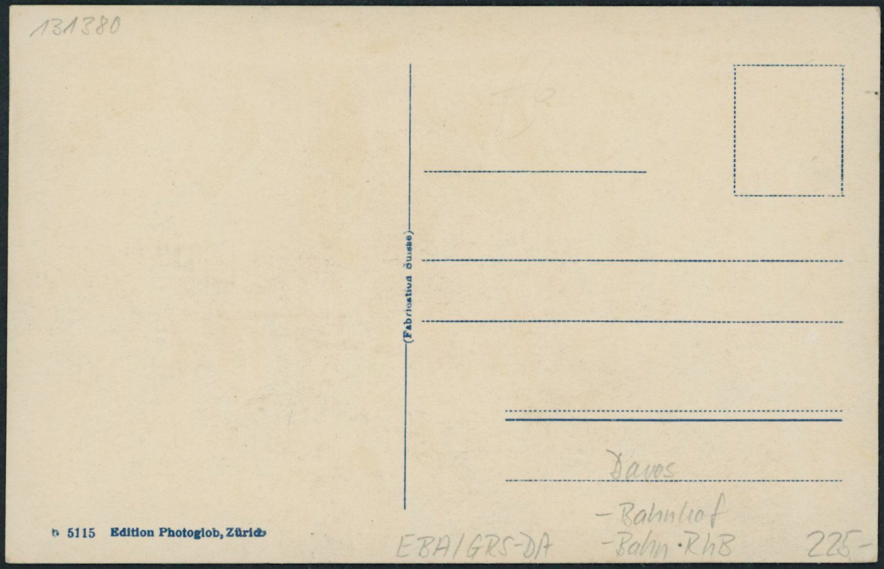 Cartoline postali: GRS Davos - Bahnhof - Rhätische Bahn RhB – Nuovo (secondo la descrizione) da Schindellegi venduto da leecollect 1