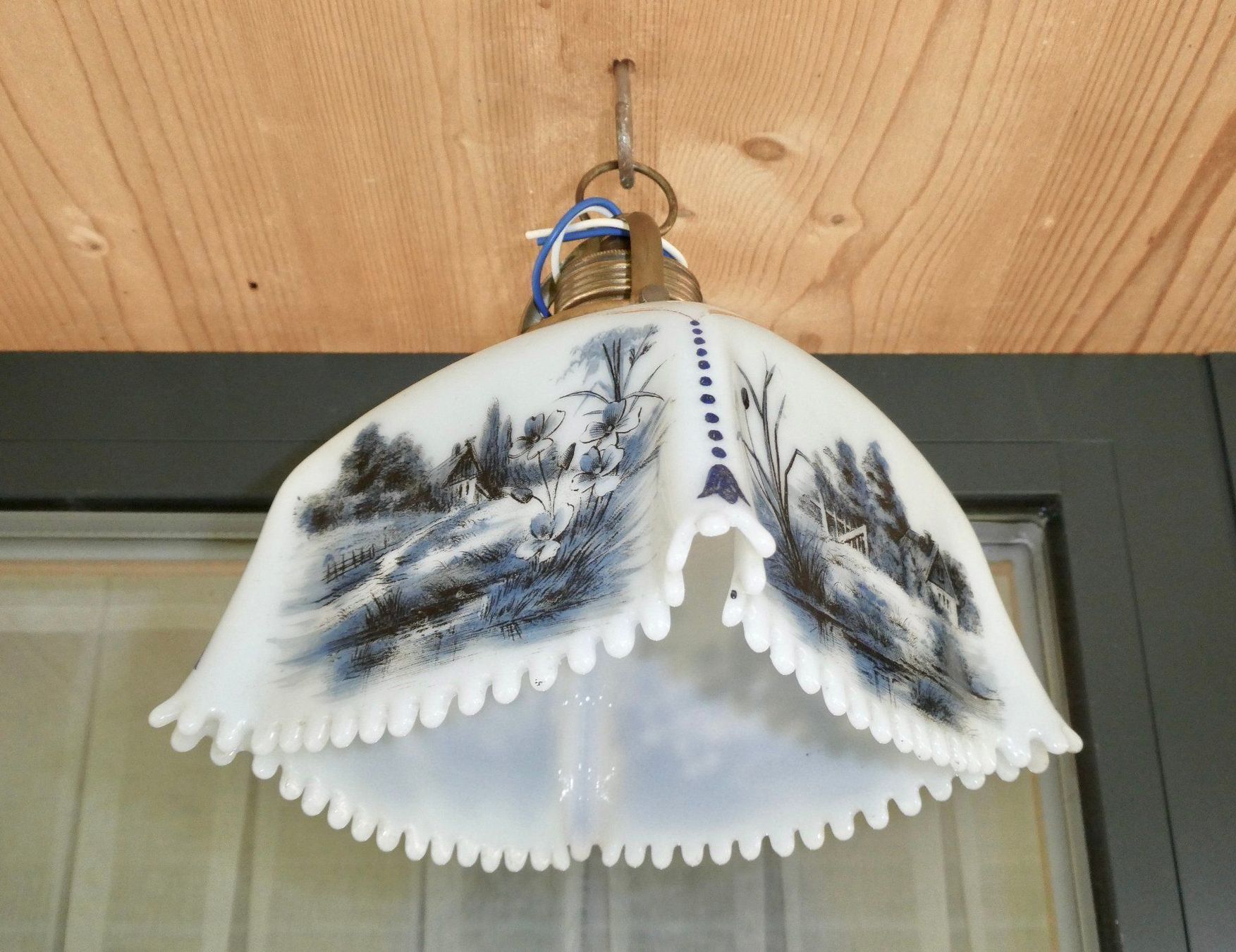 Lampade: antike bemalte Deckenlampe Hängelampe – Usato da Lüchingen venduto da Eeizo 1