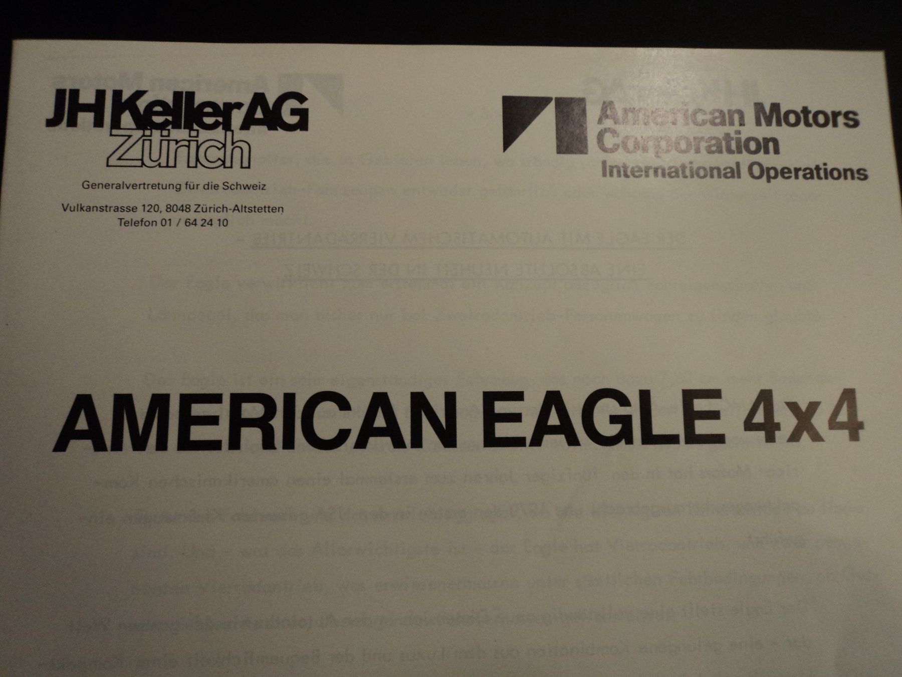Amc Sonstiges zum Sammeln & Seltenes: Prospekt AMC American Eagle 4x4 1980 – Gebraucht aus Schwarzenburg von  2