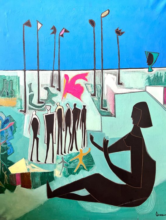 Pino Caruso Öl auf Leinwand 100 x 80 cm 1971 Kaufen auf Ricardo