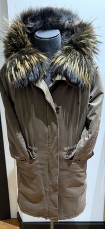 Winter Parka mit Echtpelz, Khaki, Gr. M, Top Zustand!
