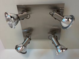 Deckenlampe Strahler 4-fach Vintage, in chrom