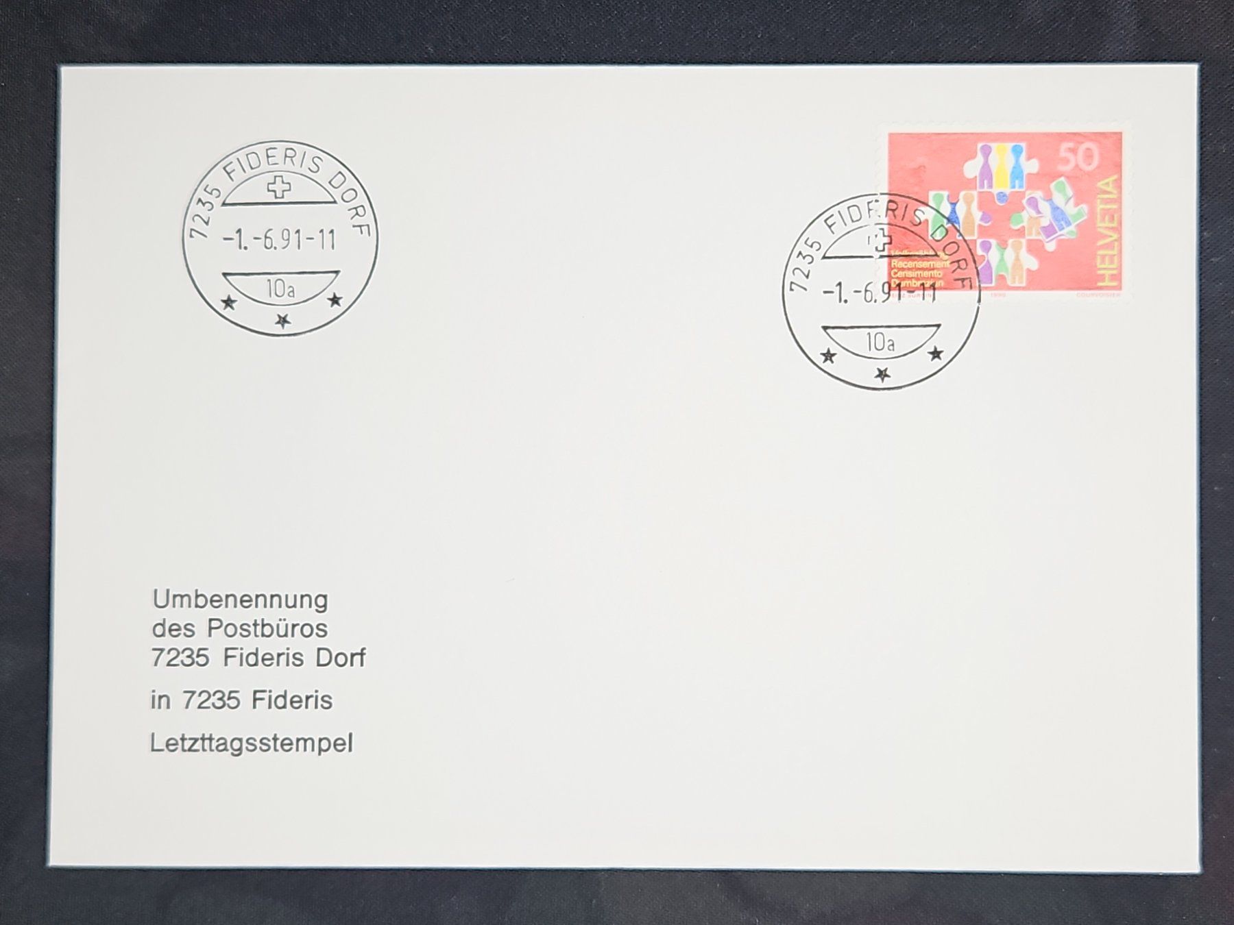 Tutti i francobolli: CL23 Enveloppe + Timbre Suisse 1991 – Usato da Cousset venduto da Patrick_Collections