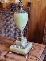 Vintage Onyx Tischlampe Messing Barock mit Schirm