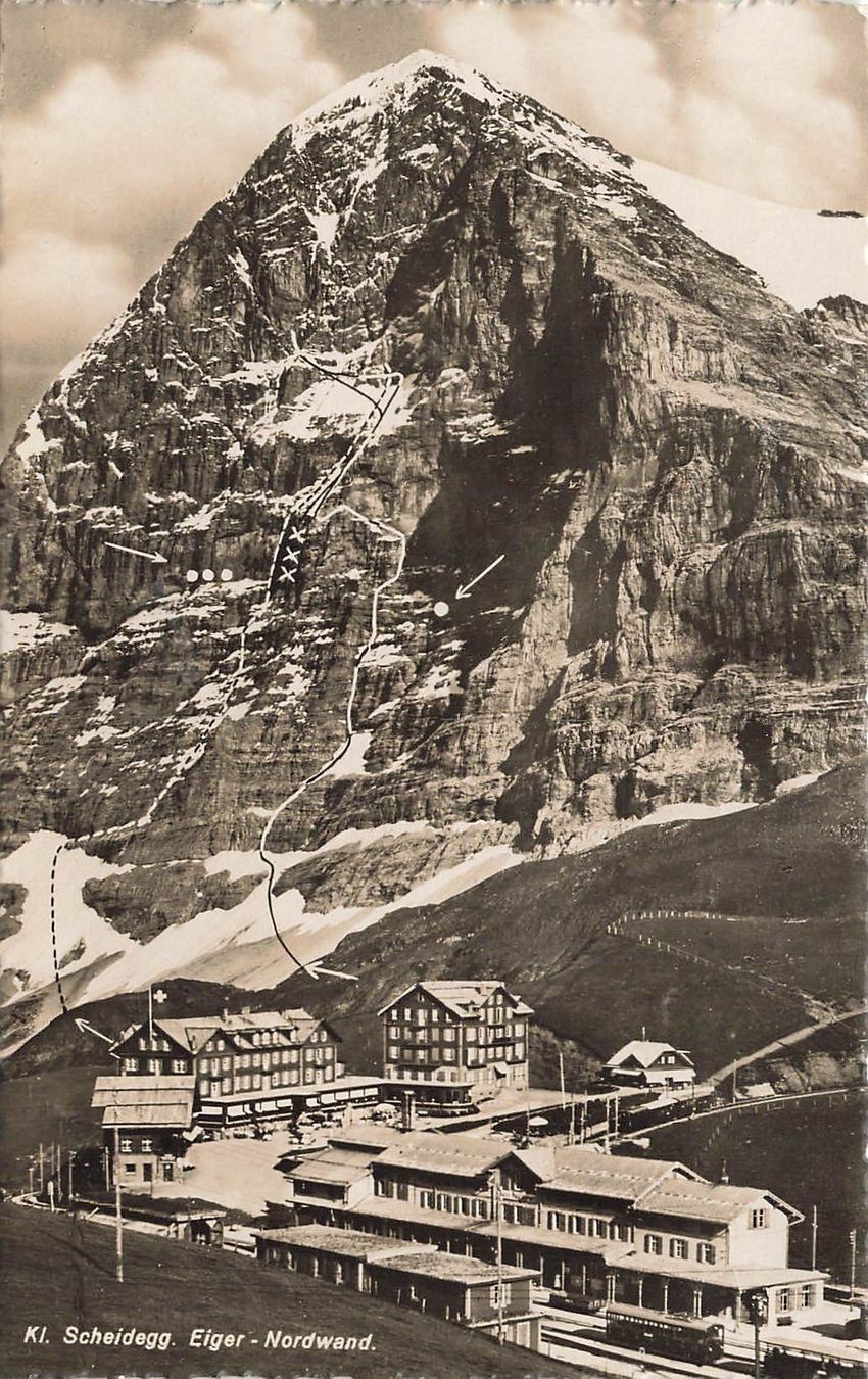 Cartoline postali: Kleine Scheidegg Eiger Nordwand (BE) Bahnhof – Usato da Biasca venduto da Blenio71