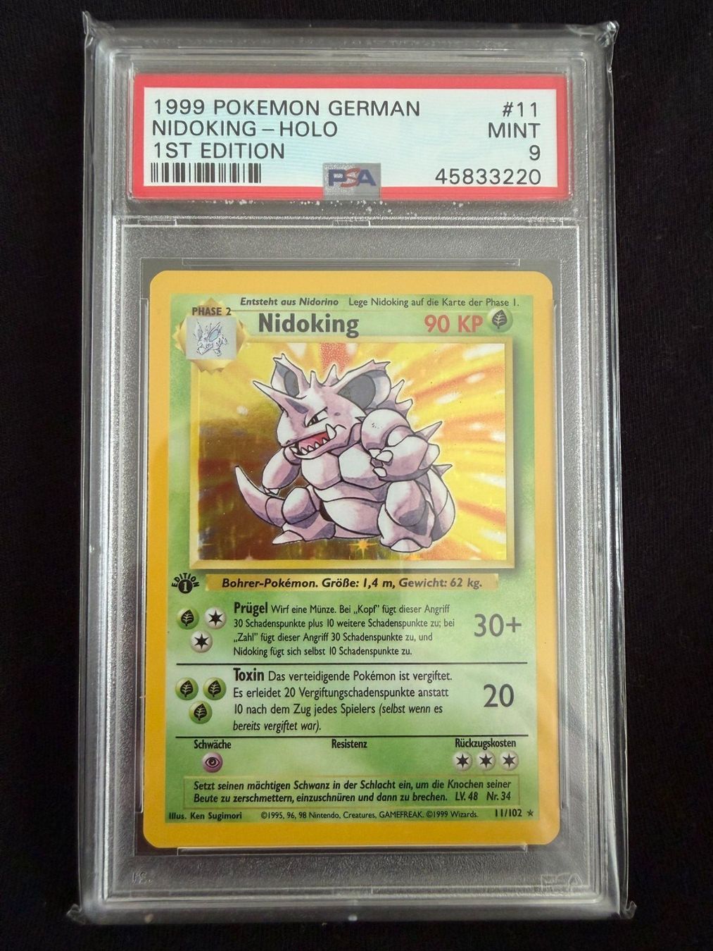 Pokémon Carte collezionabili: PSA 9 Nidoking 11/102 Basis Set 1. Edition Deutsch – Usato da Würenlos venduto da mbumech