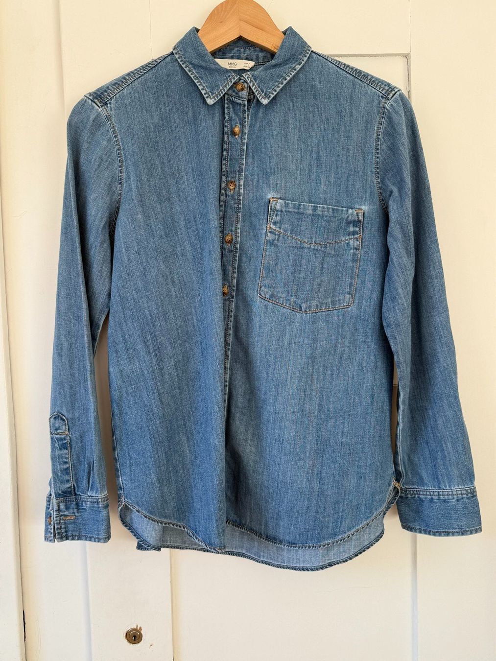 Mango Camicette: Mango MNG Jeanshemd blau, Gr. S, Baumwolle – Usato da Neukirch an der Thur venduto da bee88