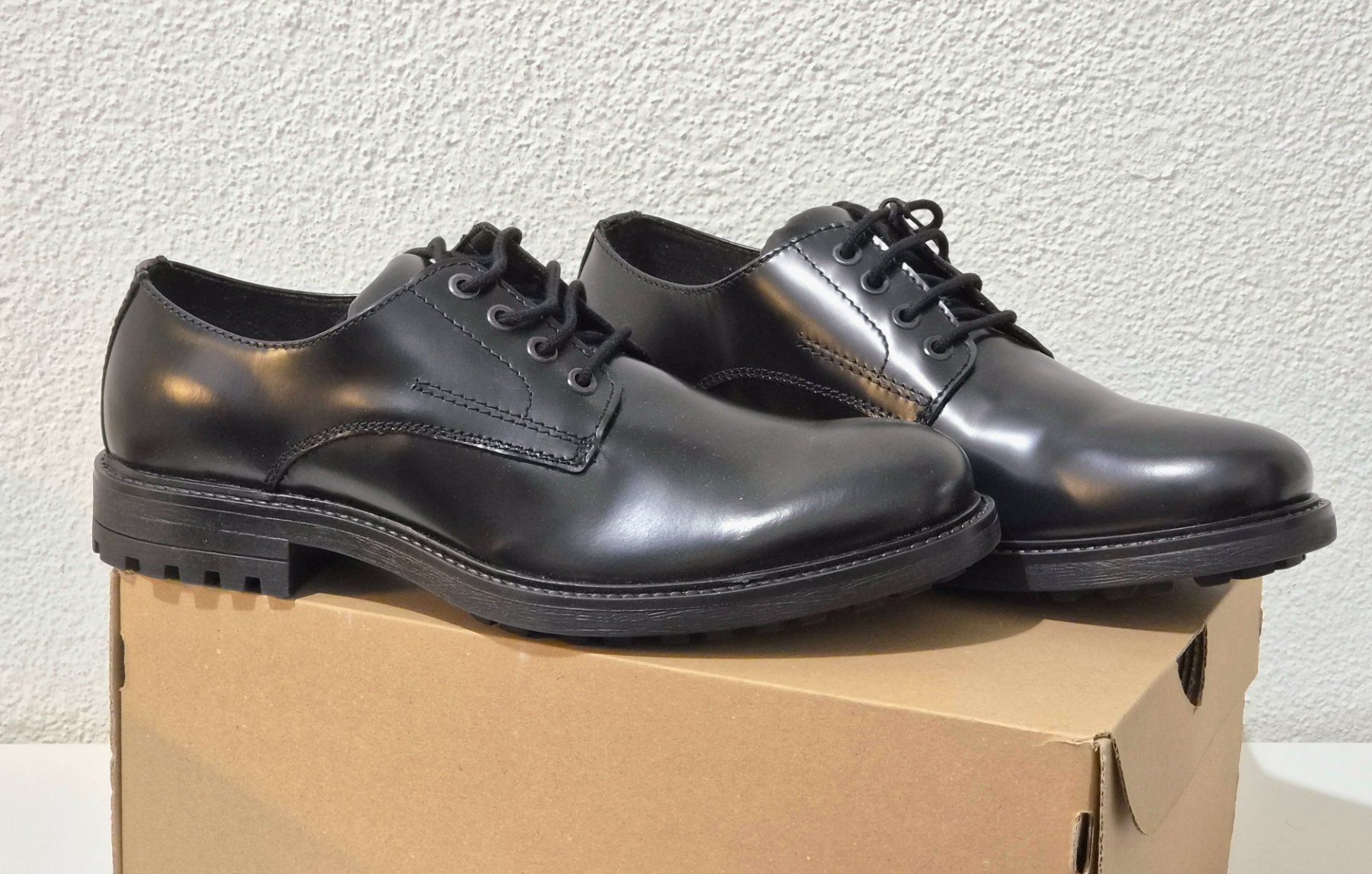 Jack & Jones Chaussures hommes: Schwarze Lederschuhe – Neuf avec emballage d'origine à Zürich par New_username