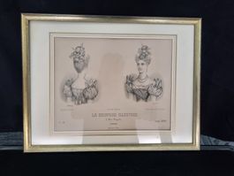 Grafik "Affiche La Coiffure Illustrée Paris 1890", gerahmt
