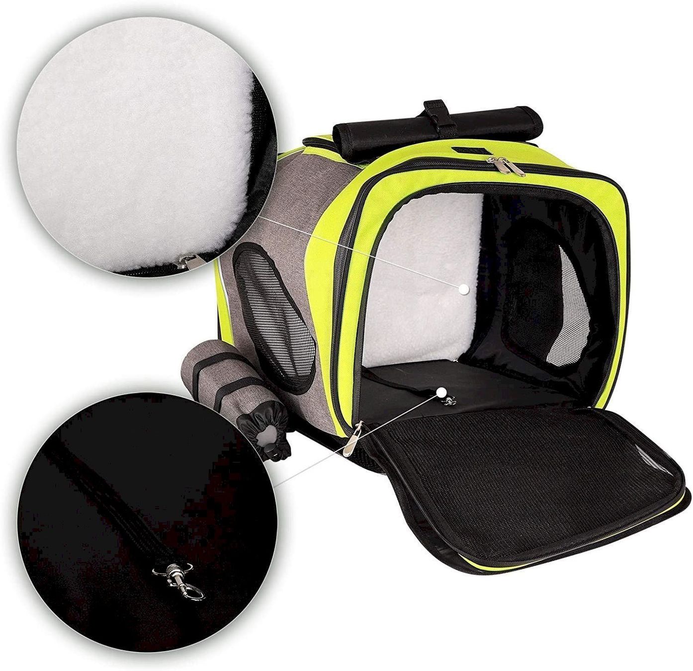 Gabbie, trasporto & Sicurezza: Haustierrucksack faltbare grau/grün – Nuovo e nell'imballaggio originale da Bottighofen venduto da zaap 4