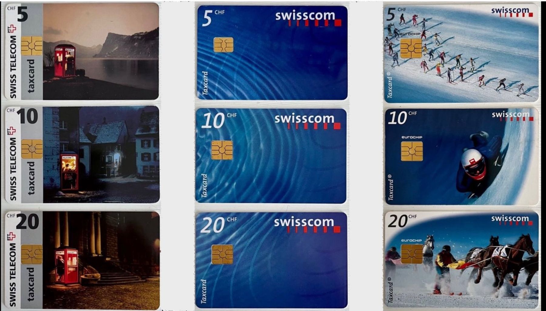 Swisscom Schede telefoniche: 3 serie Taxcard 1999 / 2000 / 2001 – Usato da Breganzona venduto da mas_tv72