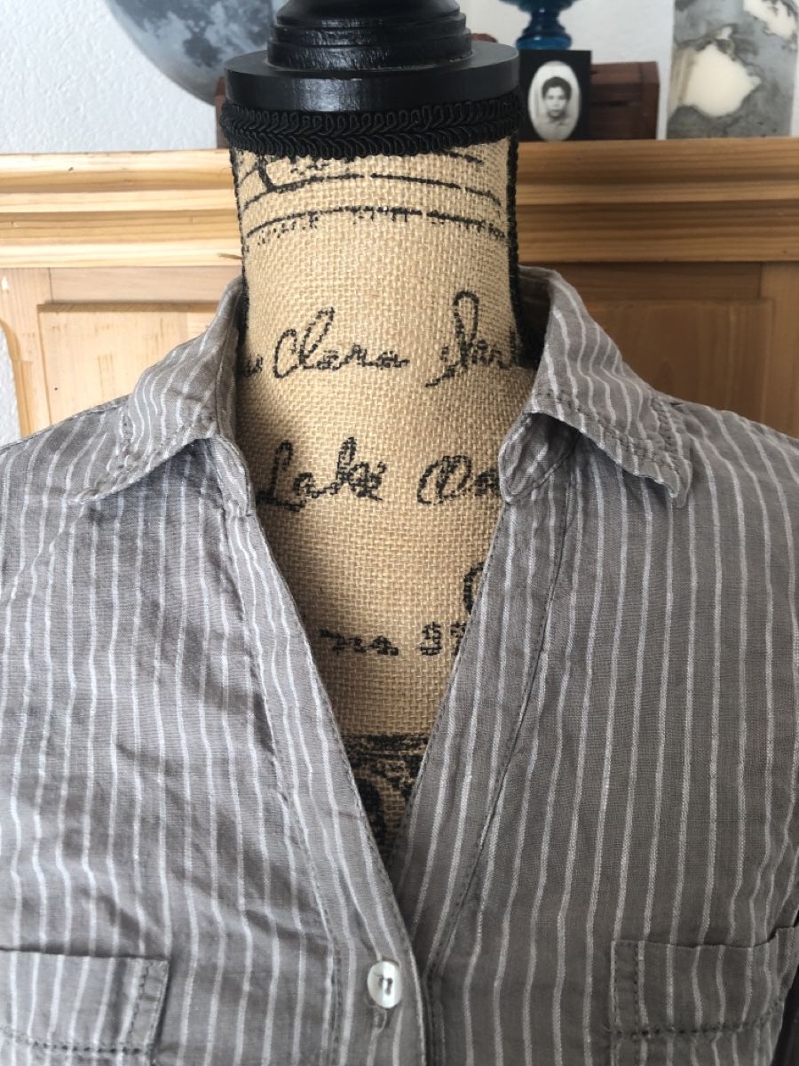 Camicette: Chemise/Tunique rayée , taille 36/38 en lin – Usato da Biel/Bienne venduto da Lianumi 3