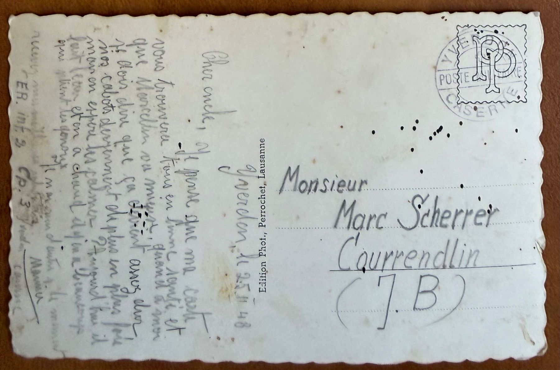 Ansichtskarten: Yverdon - Les Casernes 1948 – Gebraucht aus Lutry von Ediego 1
