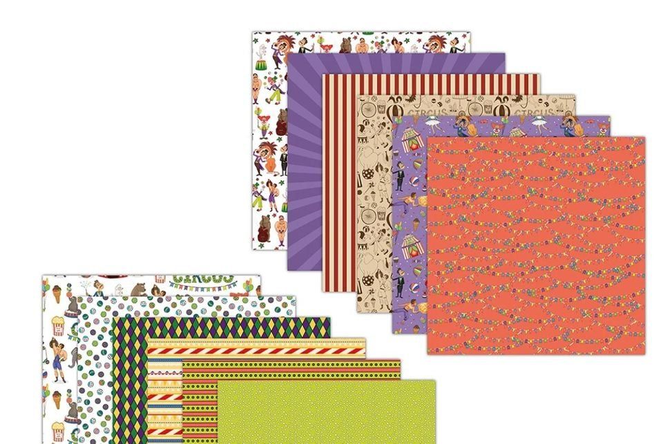Papiere: 12 Blatt Design-Papier, Bastelpapier "The circus" – Neu und originalverpackt aus Effretikon von wenuss 3