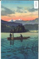 Fischer auf dem Lungernsee - Litho