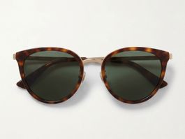 Sonnenbrille Gucci braun gemustert mit Etui und Beutel