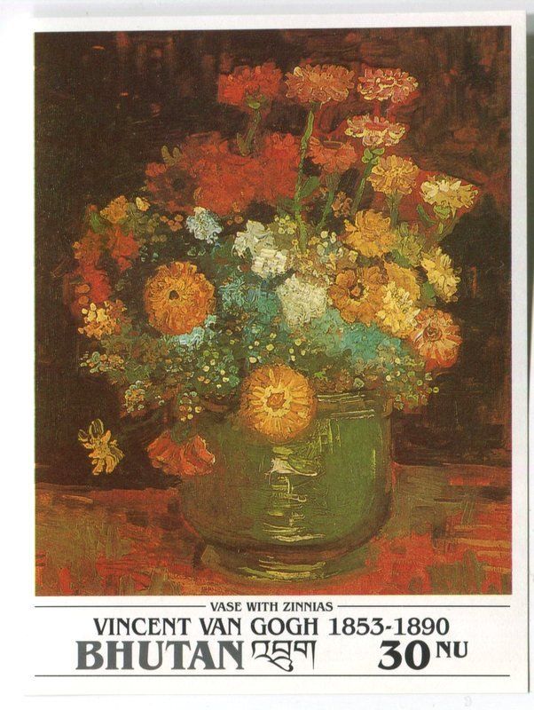 Tutti i francobolli: Block "Malerei. Vincent van Gogh". Bhutan – Nuovo e nell'imballaggio originale da Basel venduto da Butsch5