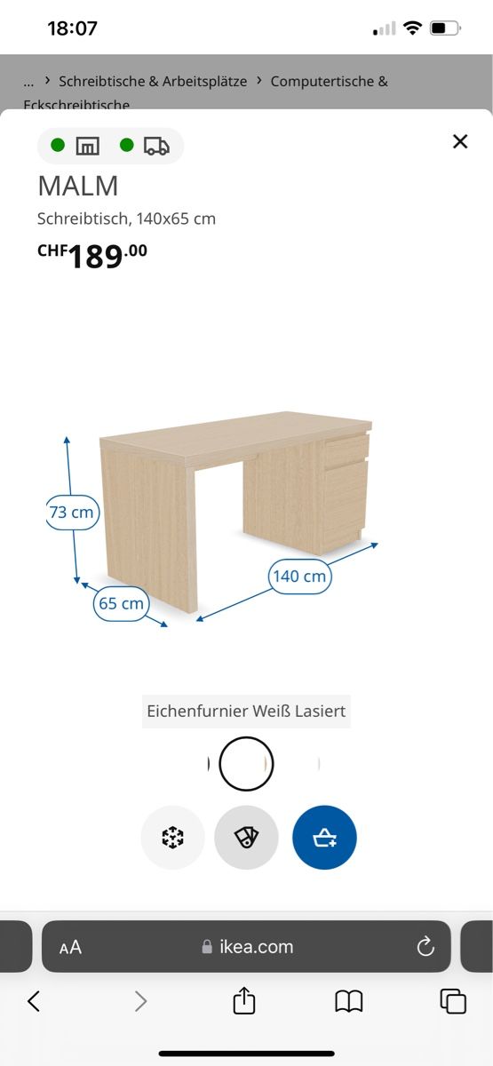 Ikea Schreibtische: Schreibtisch  Ikea – Gebraucht aus Zetzwil von  4