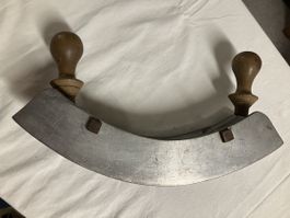 Wiegemesser / Kräutermesser mit Holzgriff - Vintage!