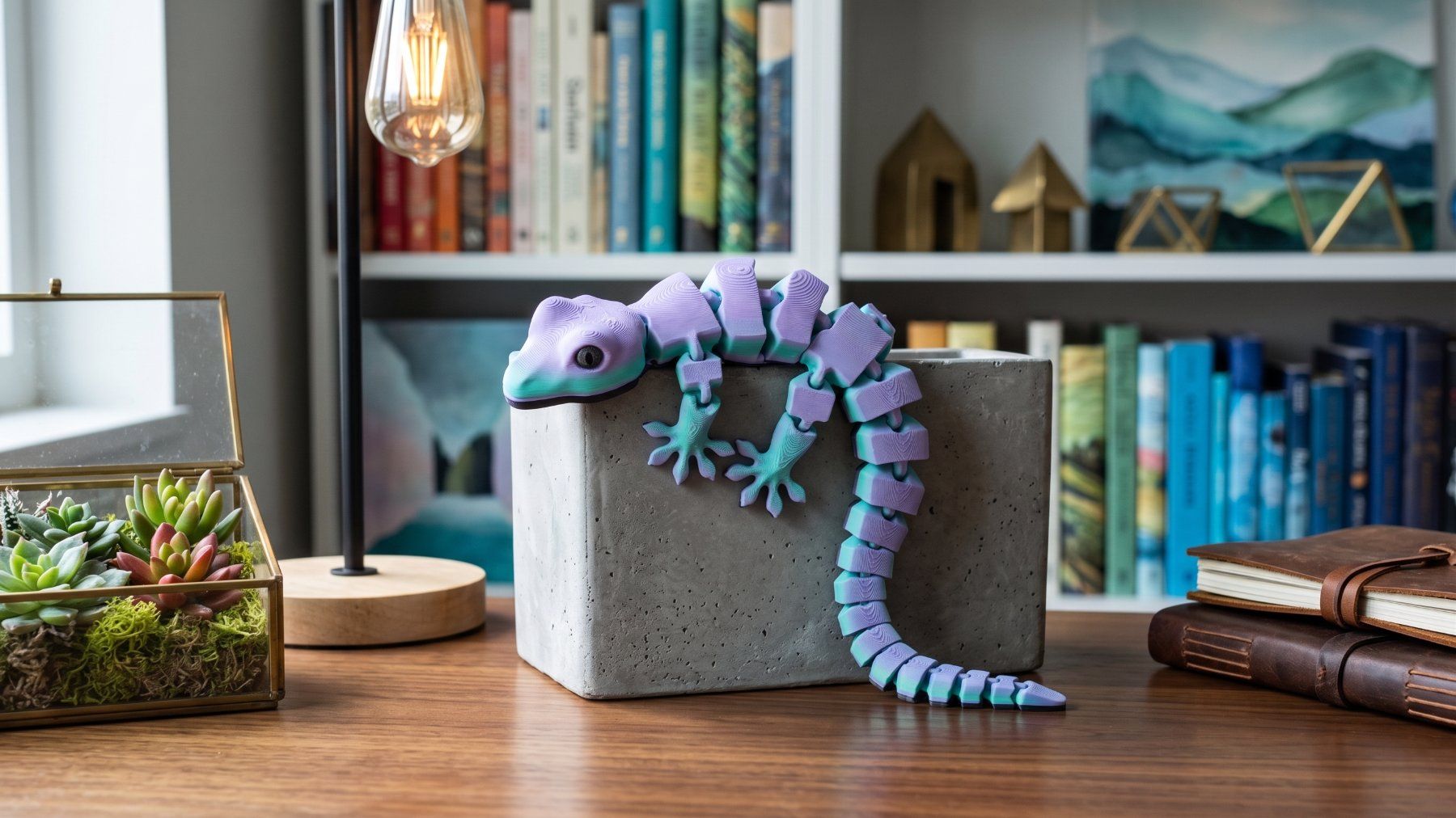 Tutte le decorazioni: Beweglicher Gecko, violett/tuerkis – Nuovo (secondo la descrizione) da Staufen venduto da El3D