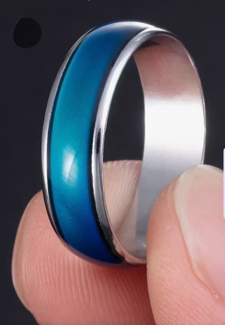 Anelli: Edelstahl Stimmungsring Farbwechsel Ring Grösse 8 – Nuovo e nell'imballaggio originale da Basel venduto da Boelleli69