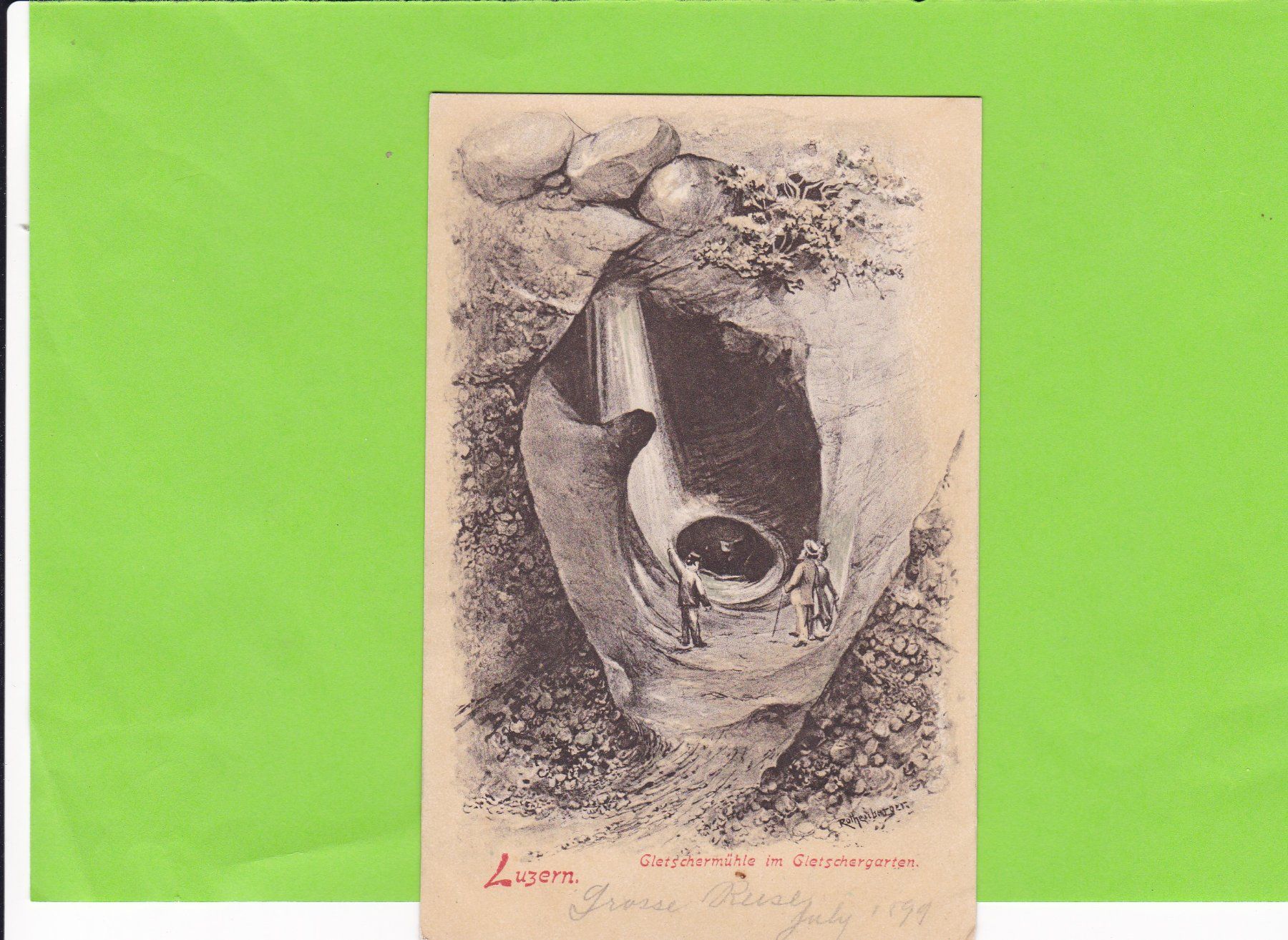 Cartoline postali: Luzern-Gletschermühle im Gletschergarten – Usato da St. Peterzell venduto da neckertal