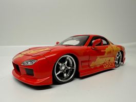 Mazda RX-7 1:24, rot, Fast&Furious, Jada Toys