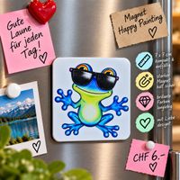 Happy Painting Magnet Frosch abstrakt