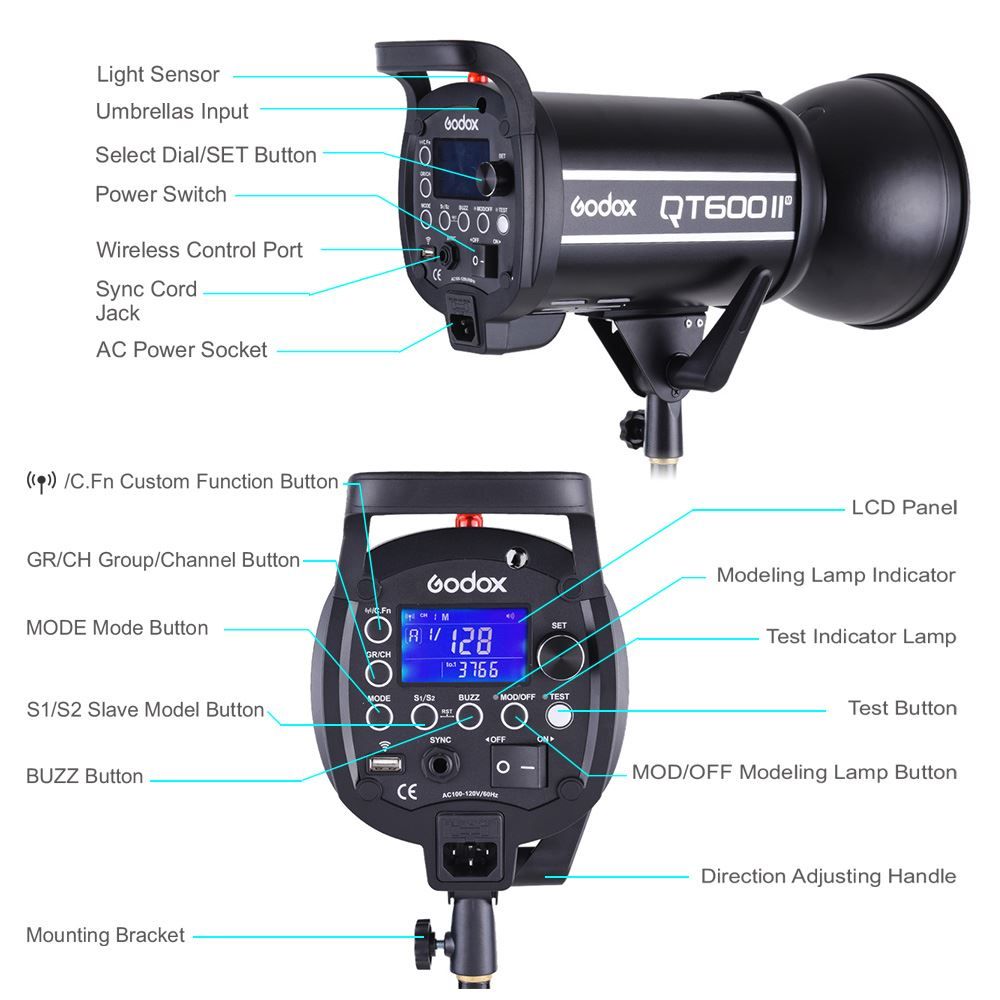 Godox Flash: Godox QT600IIM 600WS GN76 Blitzlicht – Nuovo e nell'imballaggio originale da Malans GR venduto da BUYBEST-Schweiz 1