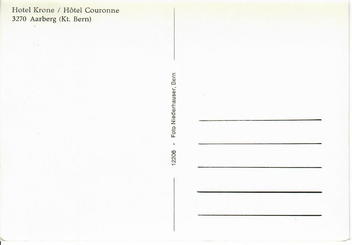 Cartoline postali: Hotel Krone  Aarberg – Usato da Hochdorf venduto da Ziegel-16 1
