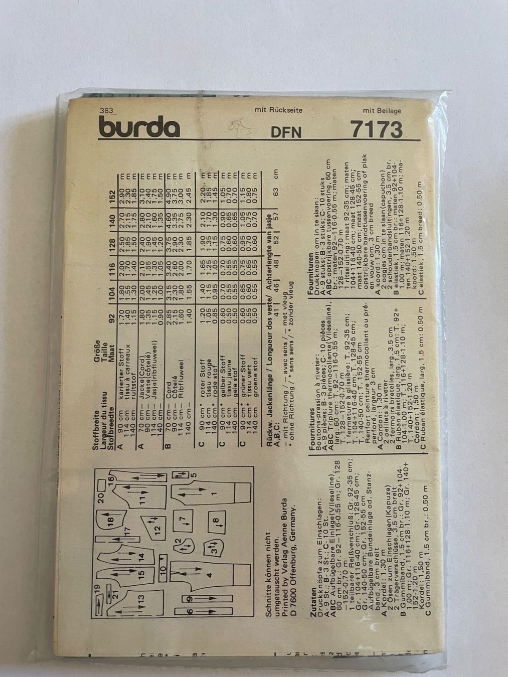 Cartamodelli: Schnittmuster Burda Anleitung und Muster – Usato da Buchs SG venduto da Billikatze5 1