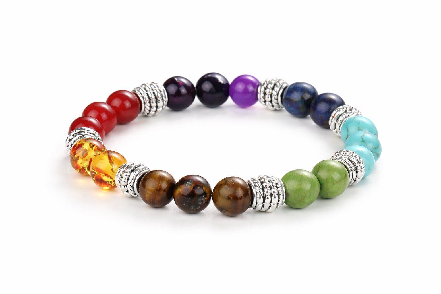 Bracciali & Braccialetti: Chakra Armband Naturstein elastisch bunt – Nuovo e nell'imballaggio originale da Fully venduto da VaneaSelection 2