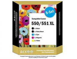 PGI-550 XL CLI-551 XL – Drucker-Patronen kompat. Canon (1x5)